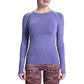 Aoxjox Workout Long Sleeve Shirts for Women Fall Athletic Gym Yoga Running Seamless Tee T-Shirt Tops