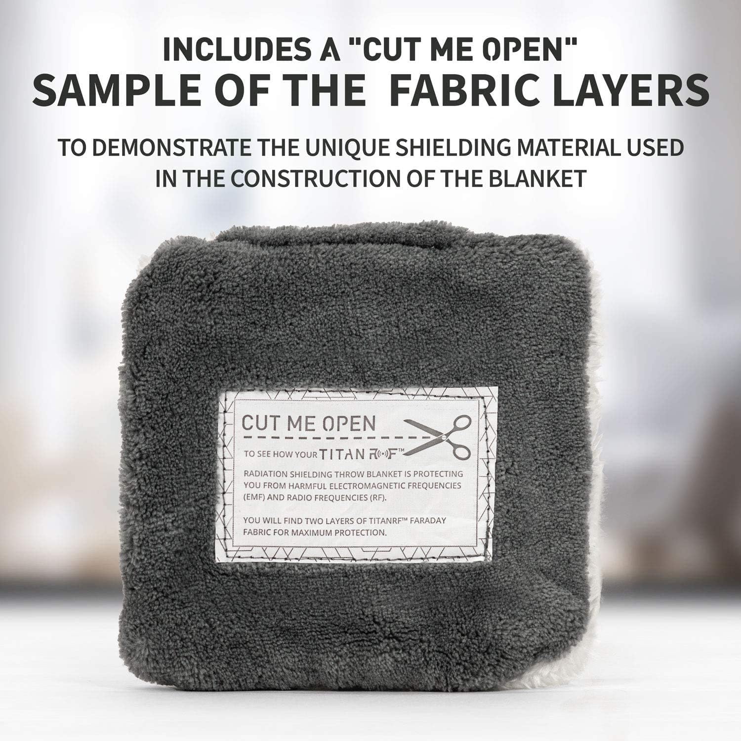 [2-Pack] Mission Darkness TitanRF Radiation Shielding Throw Blanket 50" x 60" (127cm x 152cm) Ultra-Soft Materials Reversible Gray and White Blanket with Lab Certified EMF Radiation Protection Liner: Kitchen & Dining