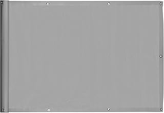 Ventanara Balkonverkleidung Sichtschutz PVC blickdichte Balkonumspannung Zaun Verkleidung Blende Windschutz Folie (600 x 90 cm, Grau)