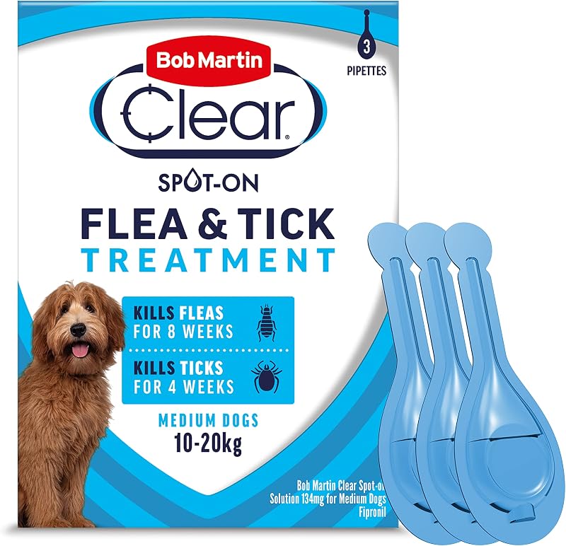 Bob Martin Clear Spot On Flea Treatment Medium Dogs 10-20kg 3 Pipettes