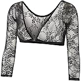 Sleevey Wonders Women’s 3/4 Length Slip-On Lace Sleeves – Sheer Reversible Arm Cover Up, Cooling Shrug Bolero for Dresses