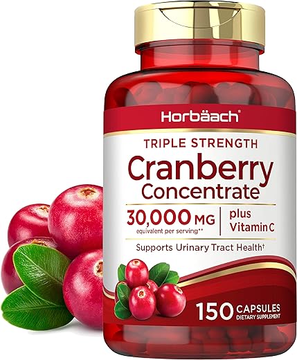 Horbäach Cranberry （クランベリー）Concentrate 30,000 mg Plus Vitamin C 150 粒