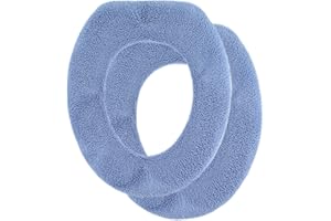 Warm-n-Comfy Soft Toilet Seat Cover - Plush & Thick Fabric Toilet Seat Warmer for Round & Elongated 14x18" Toilet Seats - Reusable, Machine-Washable, Easy-Install -Gift-Ready Packaging- Infinity Blue