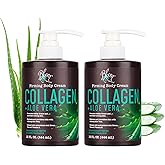BLOOM IT'S A GREAT SKIN DAY! Collagen Lotion Skin Care Firming Body Cream, Intensive Anti Aging Moisturizer Face Lotion with Aloe Vera For Wrinkles, Sagging Skin, Dry Skin, Fragrance Free, Pack of 2