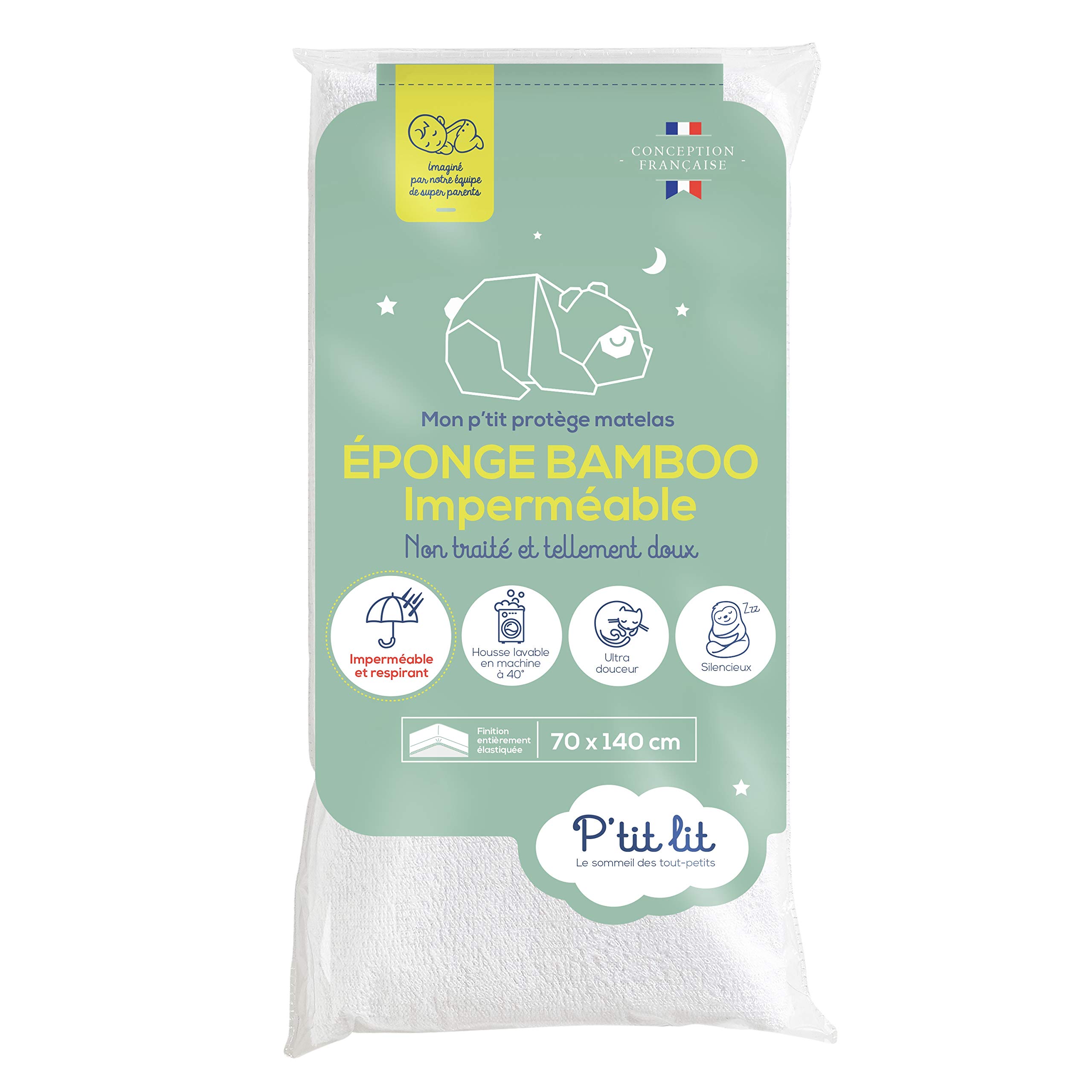 P'Tit Lit - Bamboo Viscose, Terry Cloth Mattress Protector - White