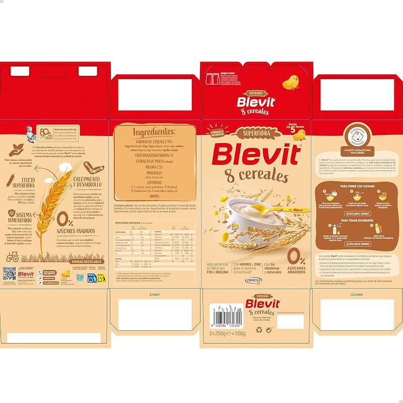 Superfibra 8 Cereais | 500g | Papas para bebés a partir dos 5 meses com vitaminas, minerais e fibra — foto 8 de 8