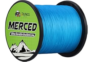 RUNCL Braided Fishing Line Merced, 1000 500 300 Yards Braided Line 4 8 Strands, 6-200LB - Proprietary Weaving Tech, Thin-Coating Tech, Stronger Smoother for Freshwater Saltwater