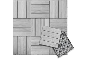NewTechWood UltraShield Naturale 1 ft. x 1 ft. Quick Deck Outdoor Composite Deck Tile in Icelandic Smoke White (10 sq. ft. per Box)