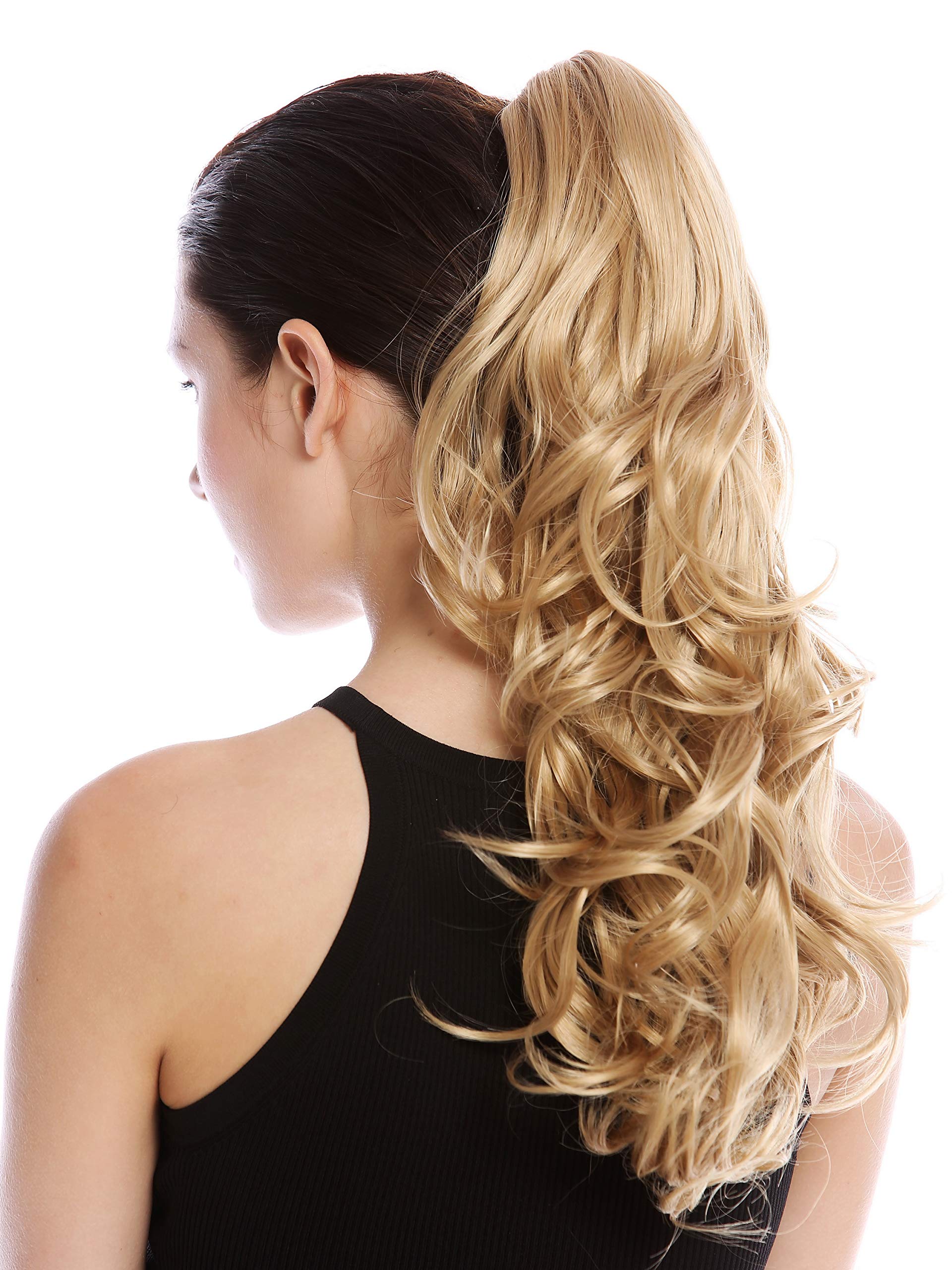 WIG ME UP - SP-31-A-V-24B Ponytail Hairpiece Extensions Claw Grip Clamp long slightly curled gold blond 17inch — image 1