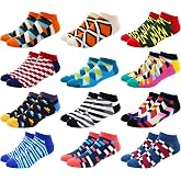 GLCMXMART Mens Fun Ankle Socks,Crazy Funny Cool Funky Colorful Novelty Silly Graphic Patterned Socks Gift for Men
