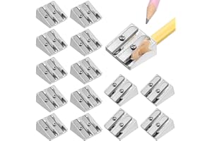 ZUNOXAZ 20 Pcs Metal Dual Pencil Sharpeners Bulk Pack Quick and Smooth Manual Sharpeners for School Office