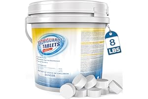 POOLACC 1 Inch Bromine Tablets | Brominating Chemical Sanitizer for Spas, Hot Tubs or Indoor Pools - Low Odor, Less Irritation, Pre-Stabilized, Long-Lasting, Chlorine Alternative - 8 lbs