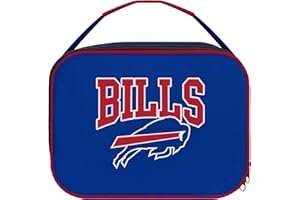 FOCO NFL Unisex-Adult Officially Licensed Wordmark Team Color Big Logo Football Zip Closure 7L Lunch Bag - Buffalo Bills