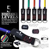TheFitLife Resistance Bands Set with Handles Door Anchor Ankle Straps Carry Bag view 3