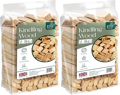 Pelle & Sol Kindling Wood 2 x 2.4 Kg Kiln Dried Smokeless Logs