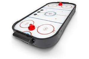 GoSports 30 Inch Table Top Air Hockey Game for Kids - Portable, Battery Operated Game Table - Black