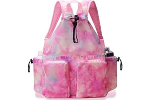 RHCPFOVR Mesh Swim Bags for Swimmers - Drawstring Backpack for Women Men Swim Team Gear Swimming Beach Gym Bag Sports Pool