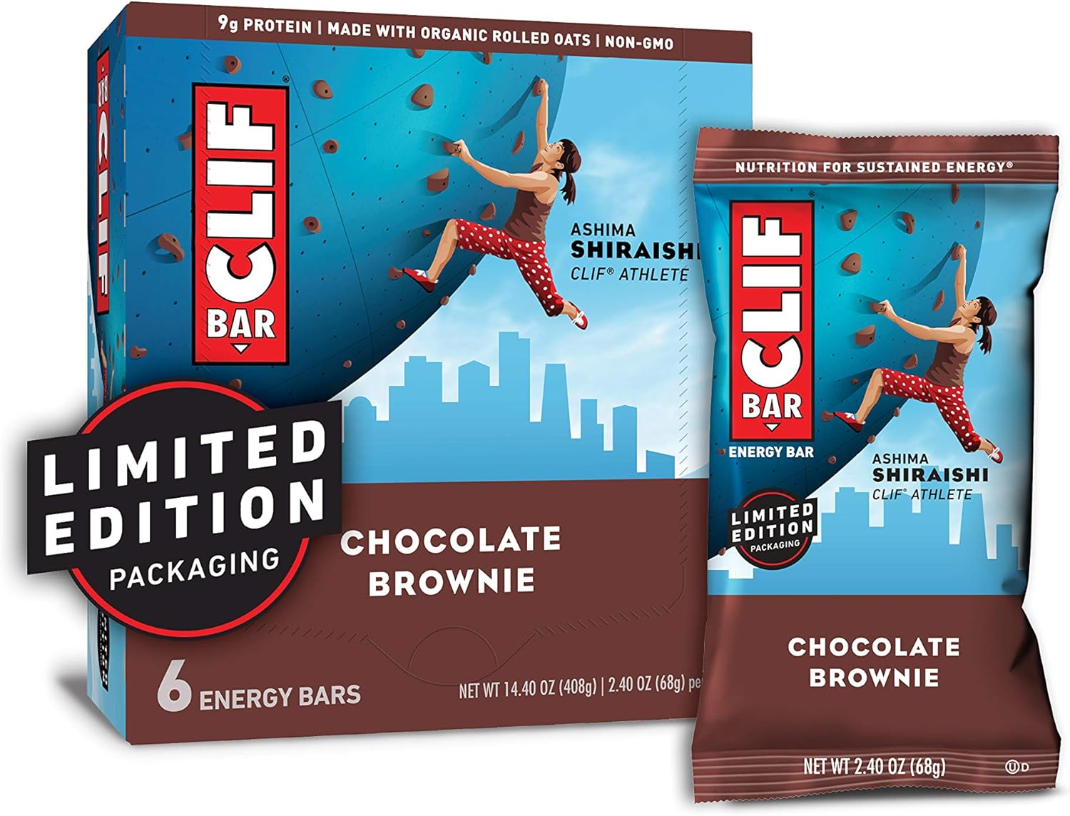 CLIF BAR Energy Bars Chocolate Brownie (2.4 Ounce Protein Bars, 6