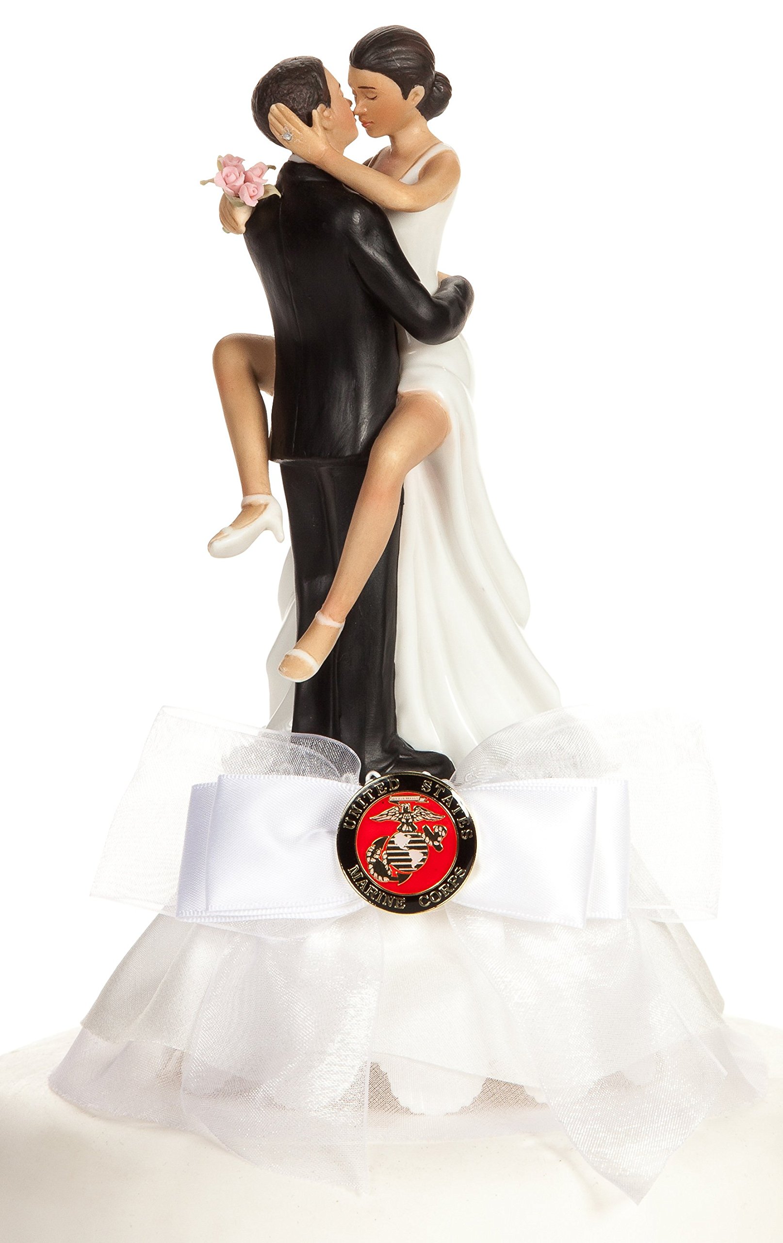 Military Sexy African American Wedding Cake Topper Air Force Navy
