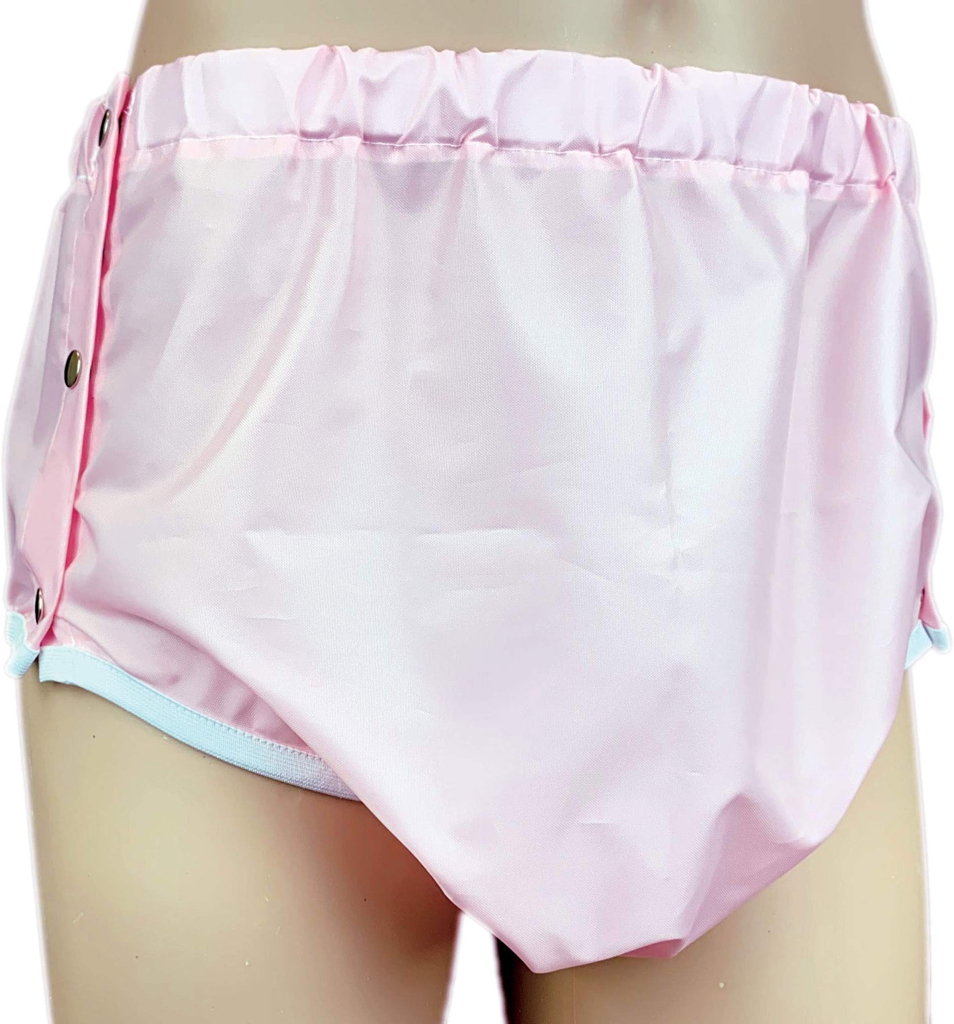 CUDDLZCuddlz Pink Side Fastening Snap On Crinkle Bum Adult Incontinence Pants Size Large