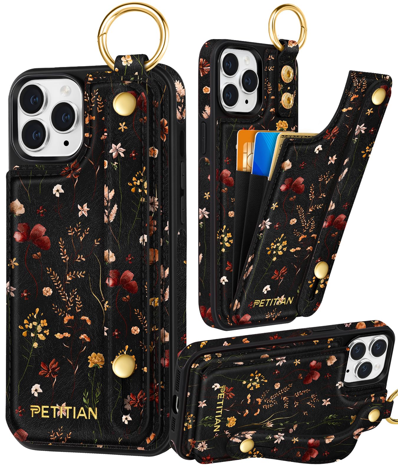 Photo 1 of Petitian for iPhone 11 Pro Max Wallet Case 