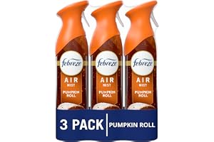 Febreze Odor-Fighting Air Freshener Spray, Room Spray, Pumpkin Roll Air Mist, 8.1 oz, 3ct