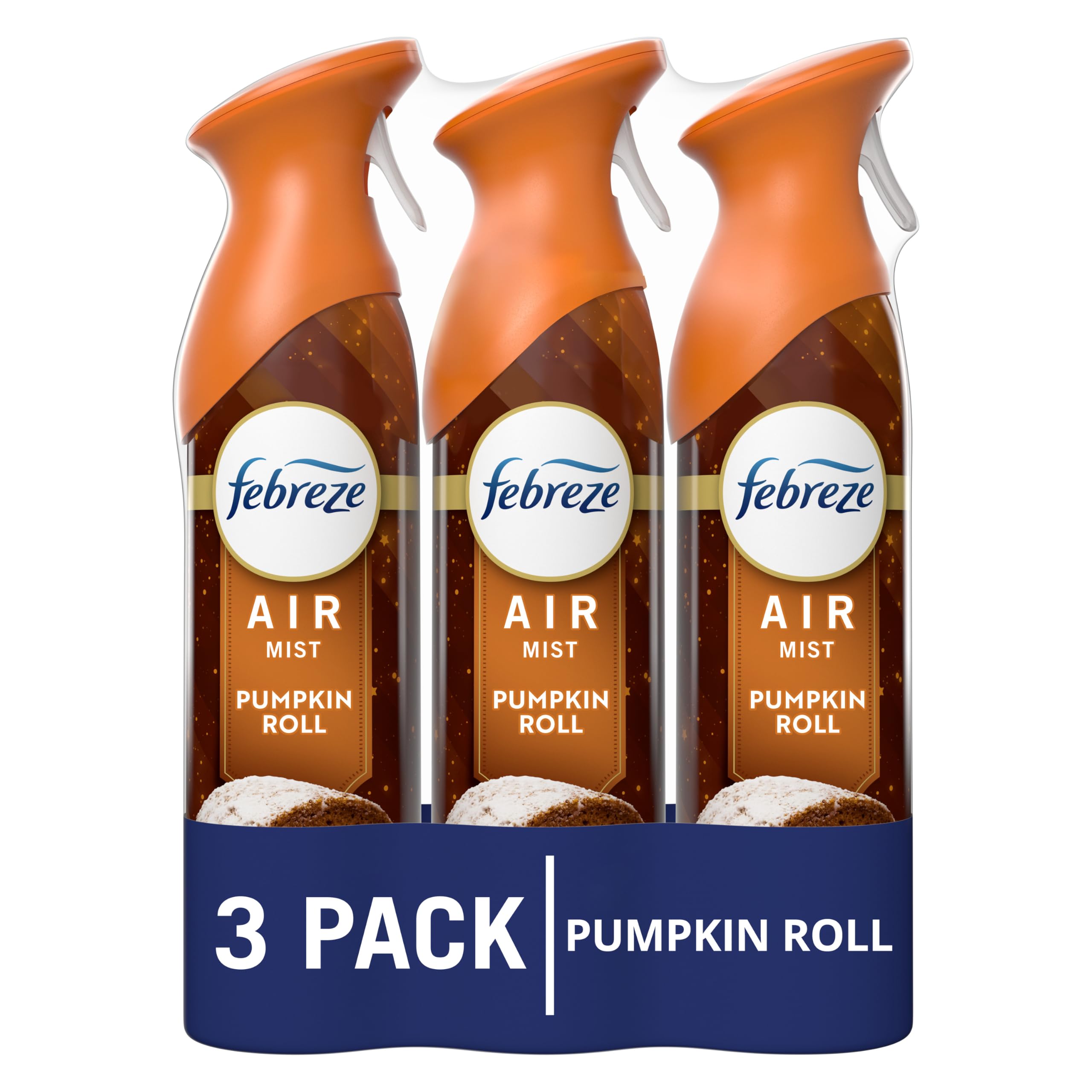 Febreze Odor-Fighting Air Freshener Spray, Room Spray, Pumpkin Roll Air Mist, 8.1 oz, 3ct
