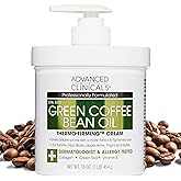 Advanced Clinicals Green Coffee Bean Thermo - Firming Body Lotion | Caffeine Infused Collagen Cream Moisturizer & Body Cream For Women, Stomach, Legs, & To Improve Look Of Textured Crepey Skin, 16 Oz