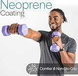 Core Balance 4kg Dumbbell Pair Hex Neoprene Purple Cast Iron view 3