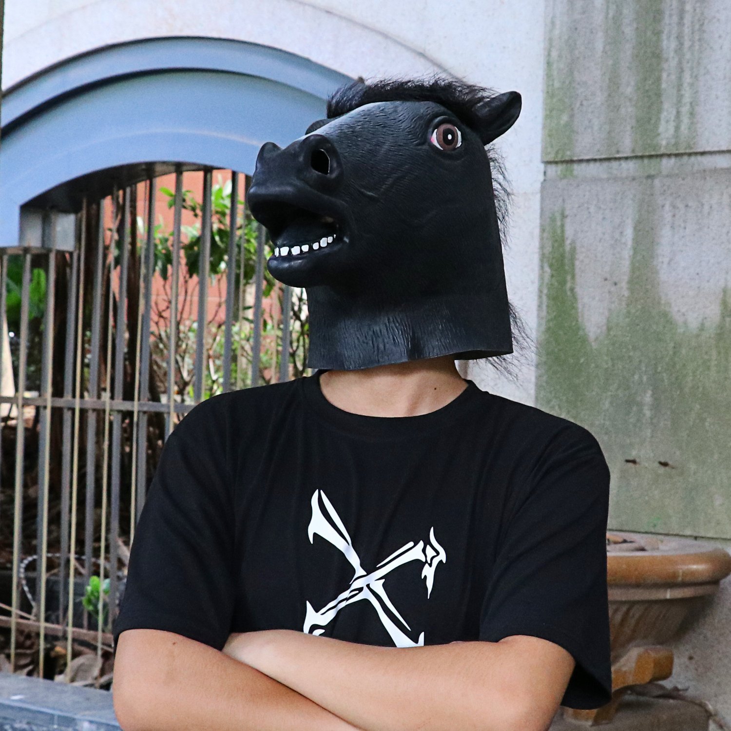 XIAO MO GU Halloween Costume Party Latex Animal Horse Head Mask