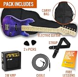 3rd Avenue 1/4 Size Kids Electric Guitar Purple Galaxy Pack 6 Months Lessons view 3