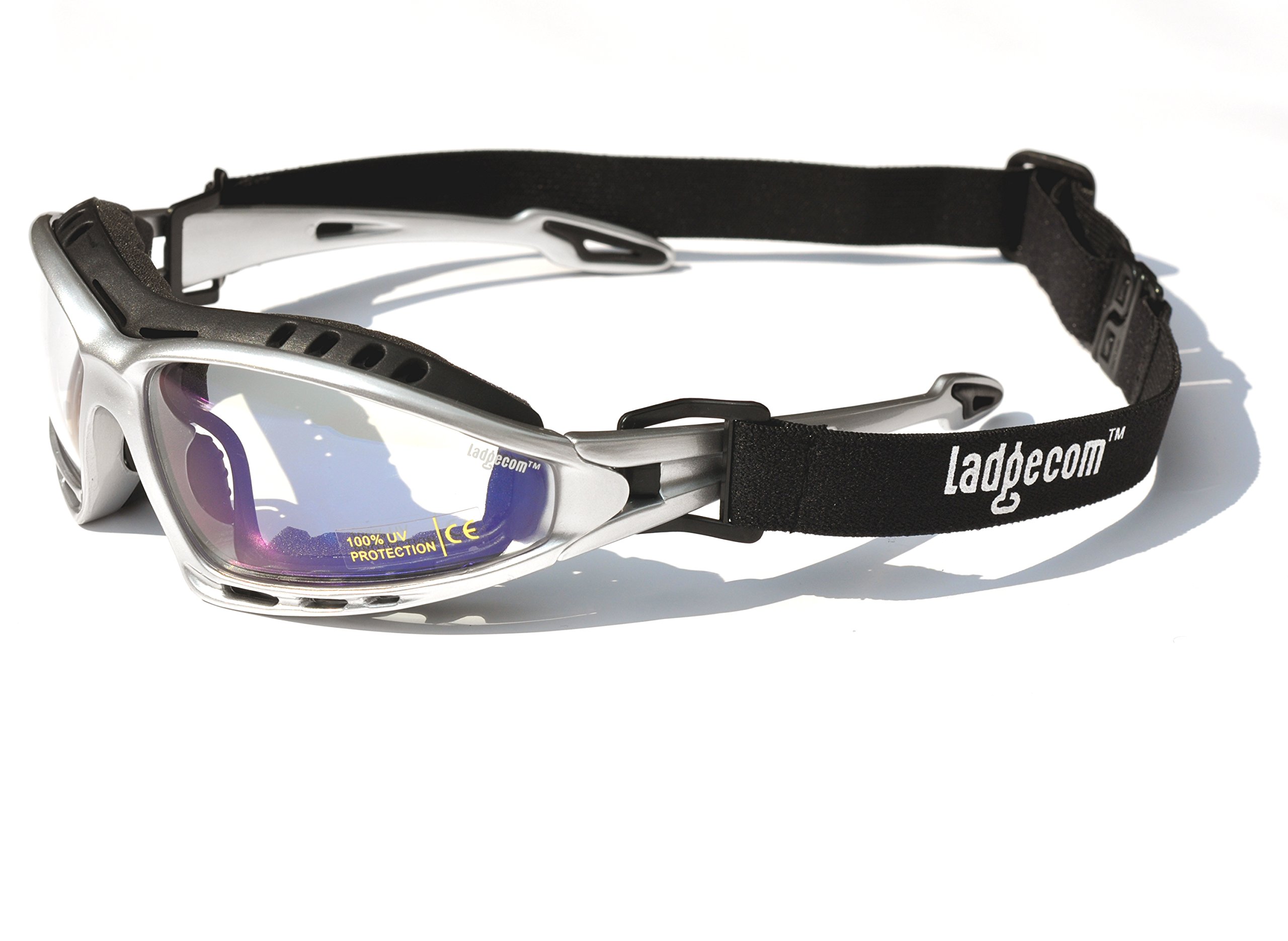 Ladgecom Clear Lens TR90 Silver Frame Cycling, Running & Ski Sports Sun Glasses & Goggles with Headband