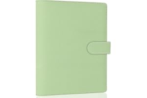 Antner A5 Binder 6 Ring Refillable Notebook Planner Cover for Cash Organizer, PU Leather Loose Leaf Photocard Holder Aestheti