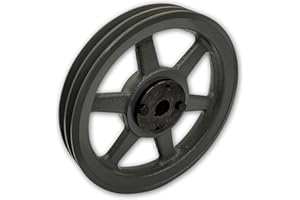 PRO-EDGE INDUSTRIAL PNEUMATICS AND CONTROLS Double Groove 8.25" Cast Iron Electric Motor " H " Pulley/Sheave, Bushing Included, for 3/8" and 1/2" Top Width 3L/A/AK/4L/4LK Section V Belt, 2 Groove (3/4" Shaft / 0.75 Bore, 2AK84H)