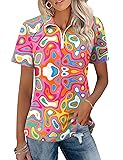 LOMON Women's Fancy Golf Shirts Summer Quick Dry