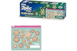 Ziploc Gallon Food Storage Slider Bags, Power Shield Technology For More Durability, 12 Count, Holiday Designs, Packaging May Vary