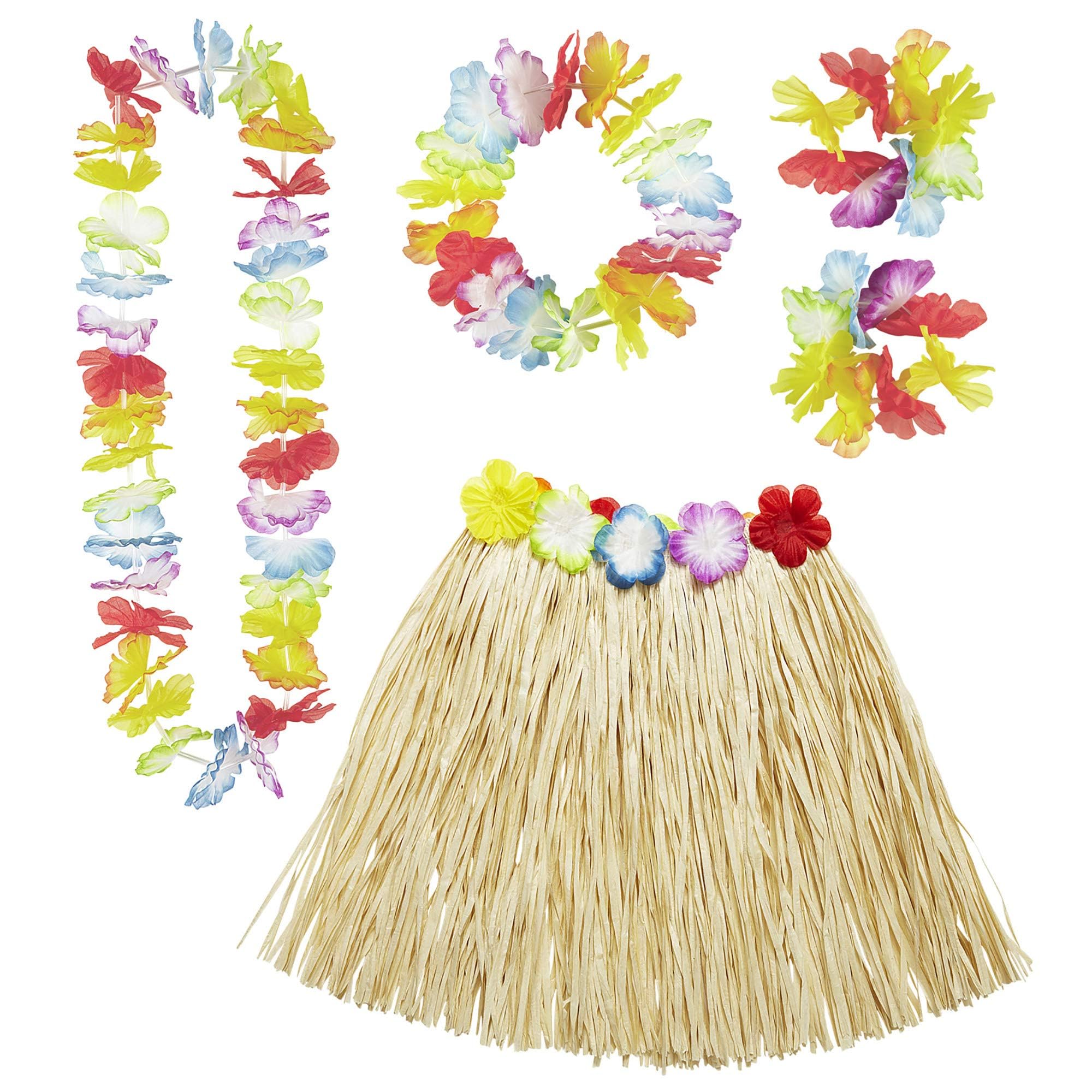 Widmann 24563 ? Hawaiian Set Hawaiian Skirt Flower Belt, Lei, lei and 2 Wristbands Other Toys