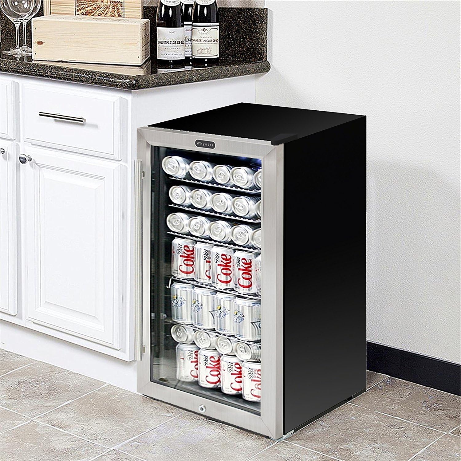 Whynter BR-130SB Beverage Refrigerator with Internal Fan, Black/Stainless Steel: Appliances