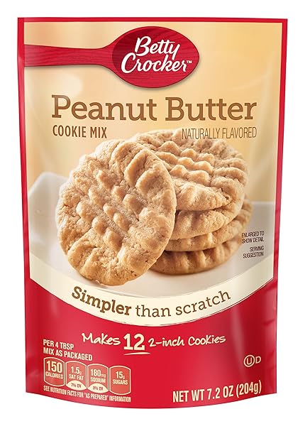 BETTY CROCKER COOKIE MIX PEANUT BUTTER SNACK SIZE, 7.2 OUNCE