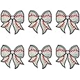 ALAGUOPIPI 6Pcs Baseball Iron On Patches, Bow Patches, Sports Style Embroidered Patches, Baseball Bow Iron on Patches for Clothes, Backpacks, Hats, Jeans, T-Shirts, Vest (Baseball)