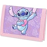 Disney Stitch Wallet for Kids, Girls Small Cool Canvas Trifold with Card Holder and Coin Pouch - Perfect Lilo & Stitch accessories for Girls, Teenagers and Adorable Angel Stitch Stuff. (Pink)
