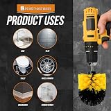 TDBS 5pc Drill Brush Set for Carpet Tub Sink Bathroom Shower Car Grout Cleaner view 4