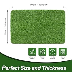 LINLA Artificial Grass Door Mat, 32x20 inches
