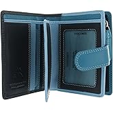 Visconti RB40 Multi Colored Navy/Prays/Sky Blue Small Soft Leather Ladies Wallet & Purse