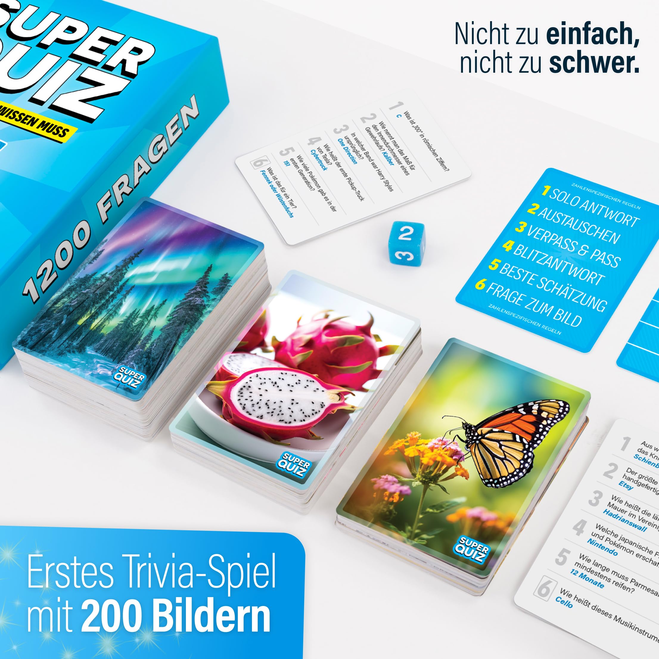 The World Game Super Quiz - Deutsche Version - Trivial Gesellschaftsspiele für Erwachsene mit 1200 Fragen - Brettspiele mit Quizkarten - Wissensspiel für Familie mit Teenagern - Party Spiele 4