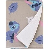 Disney Stitch Gray, Blue, Aqua, and White Super Soft Plush Sherpa Baby Blanket