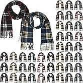 Kigeli 48 Pcs Winter Scarves Bulk Cashmere Feel Warm Scarf with Tassel Edge Soft Scarf for Men Women Unisex Donation Unisex