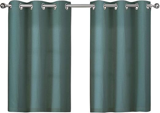 Amazon Com Hookless Waffle Window Set Shower Curtain Teal Home