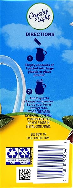 CRYSTAL LIGHT DRINK MIX, 6 PITCHER PACKETS, FOR FLAVORFUL HYDRATION AND SHAREABLE REFRESHMENT, NATURALLY FLAVORED LEMON ICED TEA WITH OTHER NATURAL FLAVOR, MADE WITH BLACK TEA, 1.4 OZ