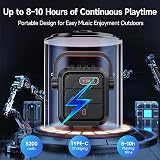 JYX Karaoke Machine 2 Wireless Mics Bluetooth Speaker Portable 5200mAh view 3